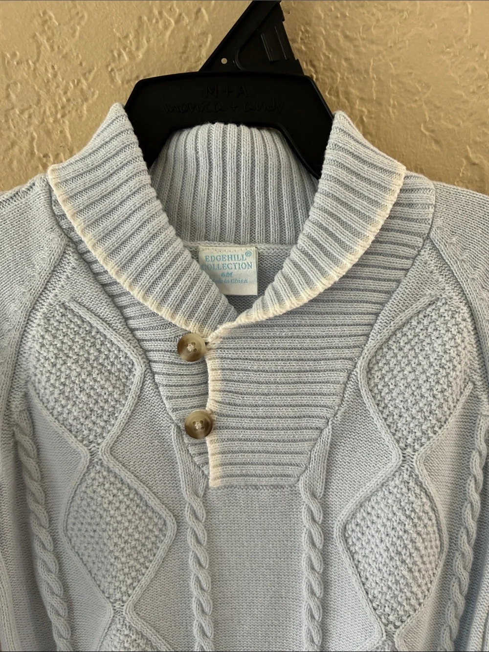 Edgehill Collection Baby Blue Cable Knit One-Piece